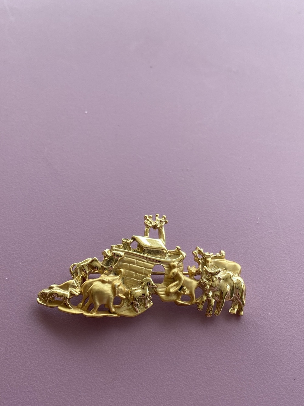 Gold-Tone Noah's Ark Animal Brooch - Women's Gold Brooch